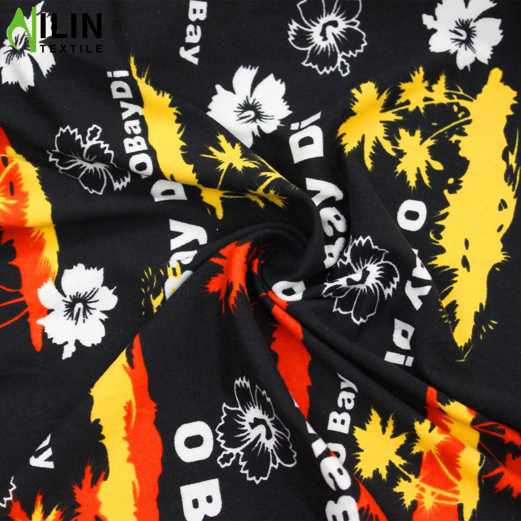 100% Polyester fdy jersey knit  floral stretch fabric clothes/ddress/short sleeve fabric printing