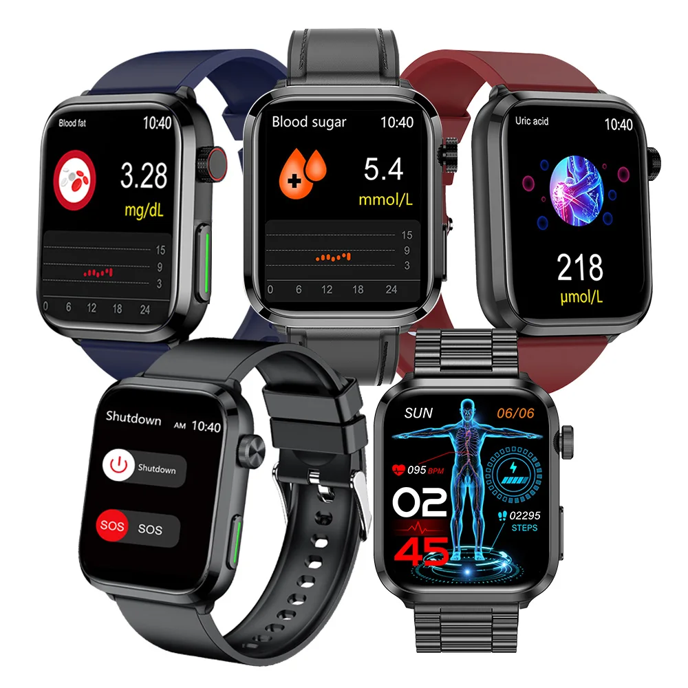 High-end F220 health physiotherapy watch blood sugar uric acid lipid smartwatch Dual-probe 650nm laser therapy smart watch F220