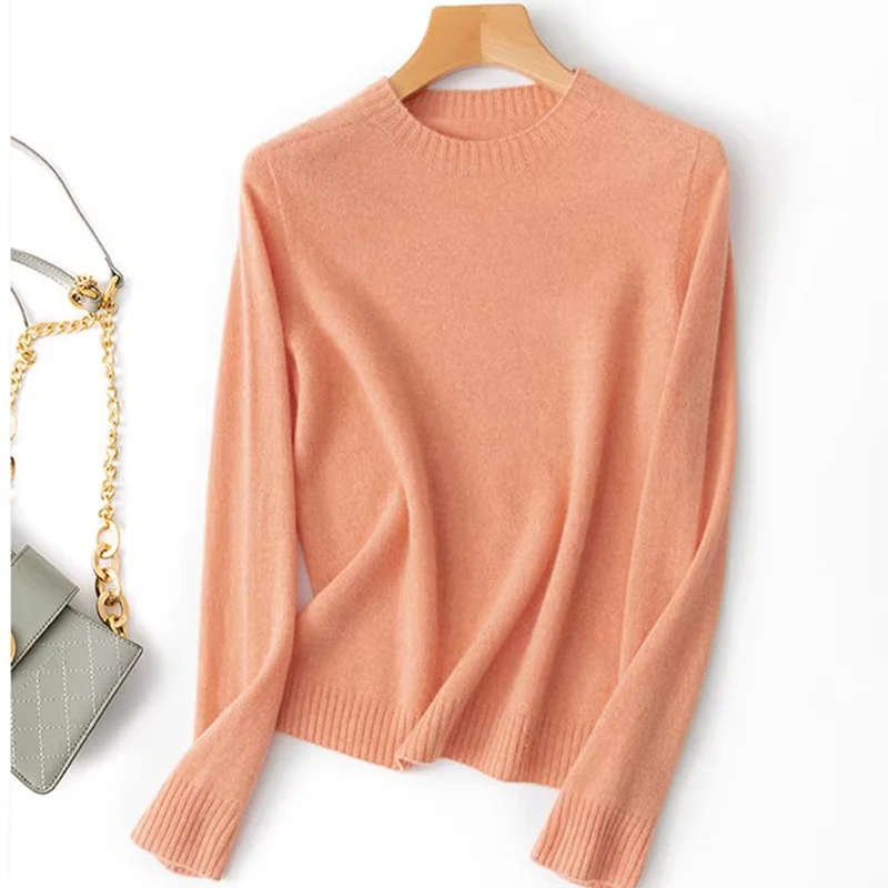 Fashion 2024 cashmere Knitting Crew neck Women Pullover