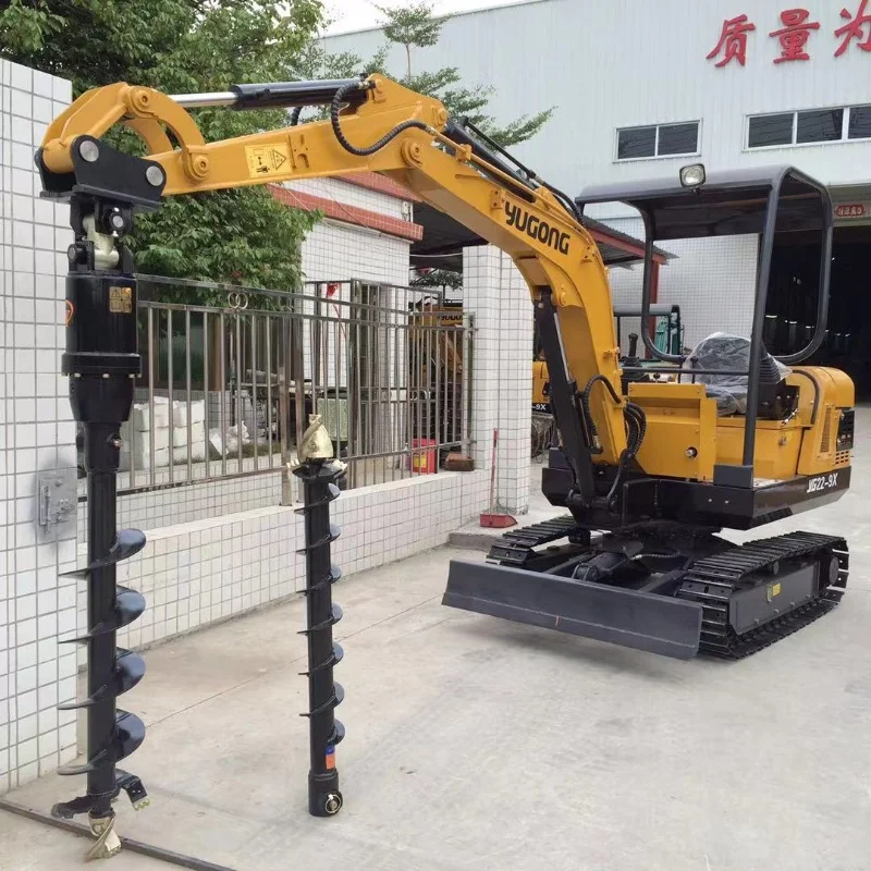 DHG Excavator Attachments Hydraulic Soil Drill Auger Hydraulic Earth Auger Drill Hole Machine for 1-50 Ton Excavator