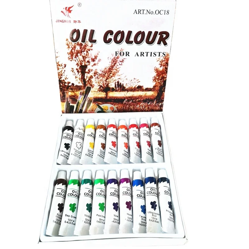 professional 18colors 12ml  printing tube  artist oil color paint set for kids