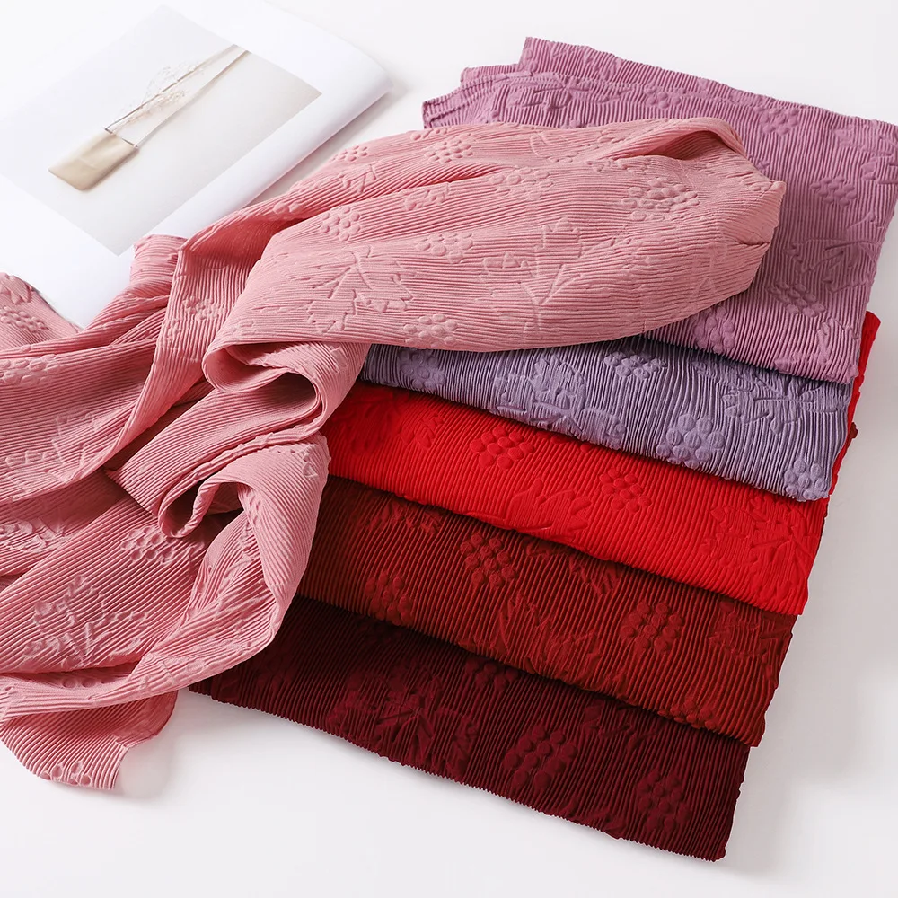 Customize High Quality Striped Pleated Chiffon Hijab Muslim Shawl For Malaysia