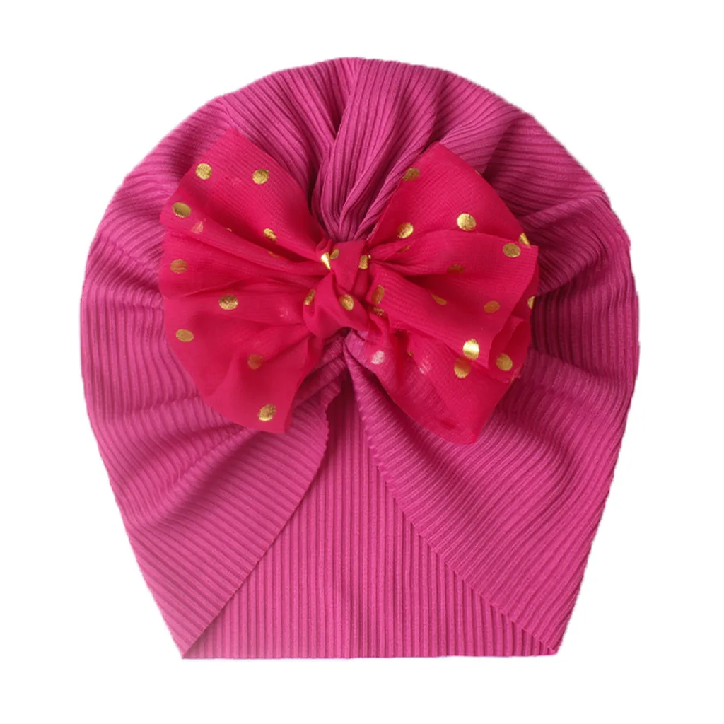 Amazon New Arrival Handmade Baby Flower Hat Toddler Turban Infant Hat Baby Girls  Bows Beanie hat