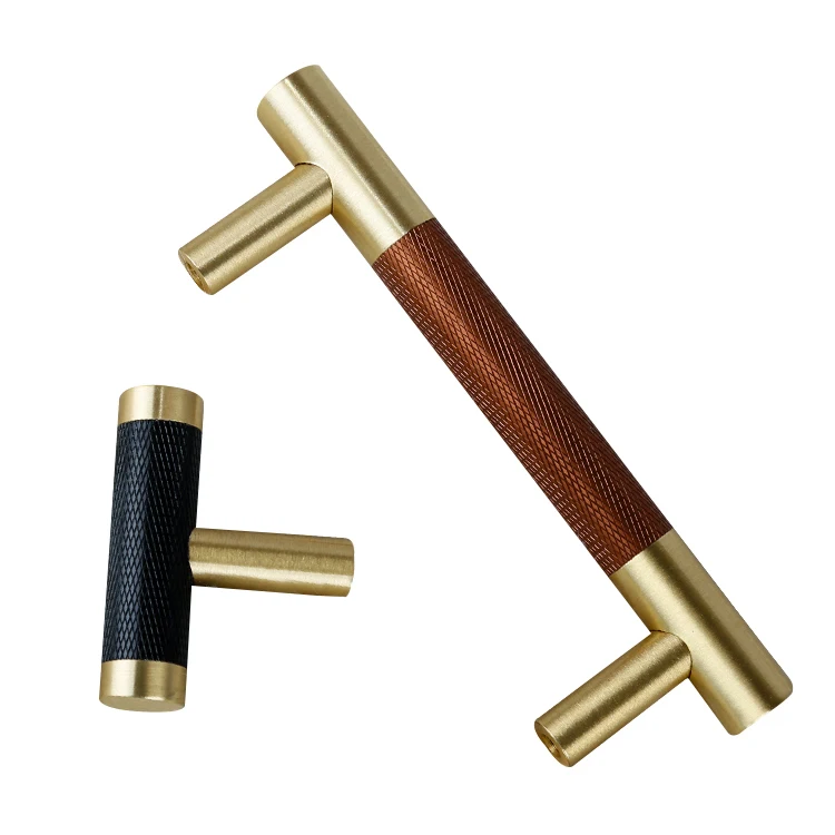 Aluminum Brass/Knurled/Textured modern kitchen cabinet knobs and handles Drawer Pulls Bedroom Knobs T Bar /long handle C-2625