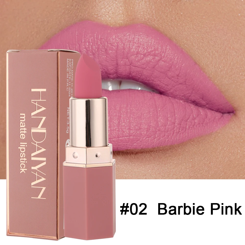 Wholesale HANDAIYAN English matte lipstick makeup set, matte long-lasting non-stick cup non-fading waterproof lip gloss