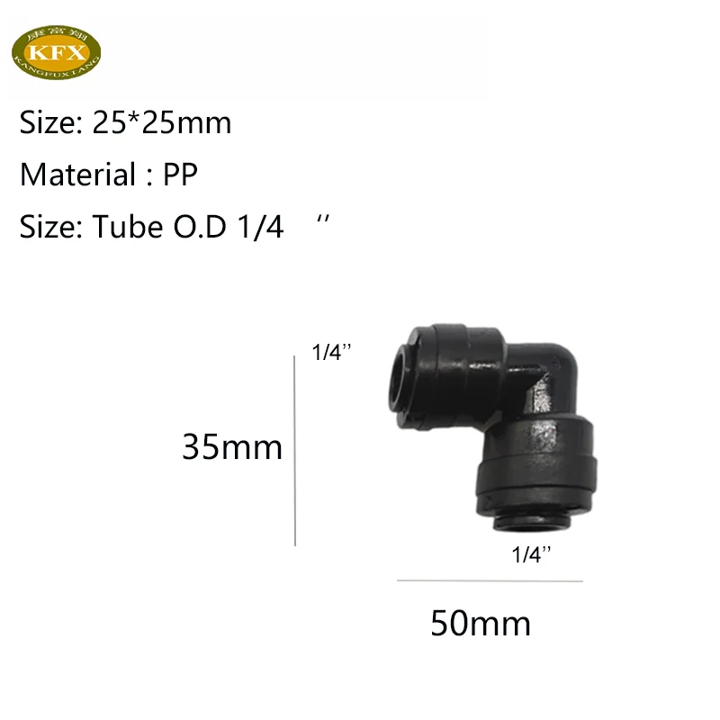  1/4' Quick Pushing Connection Reverse Osmosis RO Water System Fitting T Shape Elbow Connector