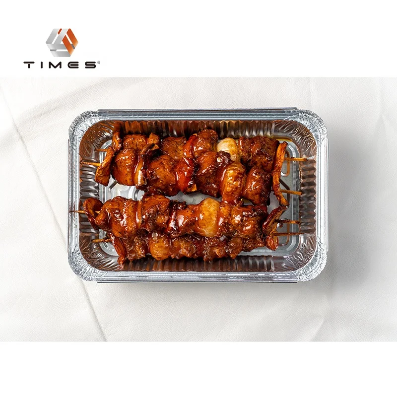 680ml Disposable Recyclable  for catering aviation aluminum foil container with lid food safety household restaurant use