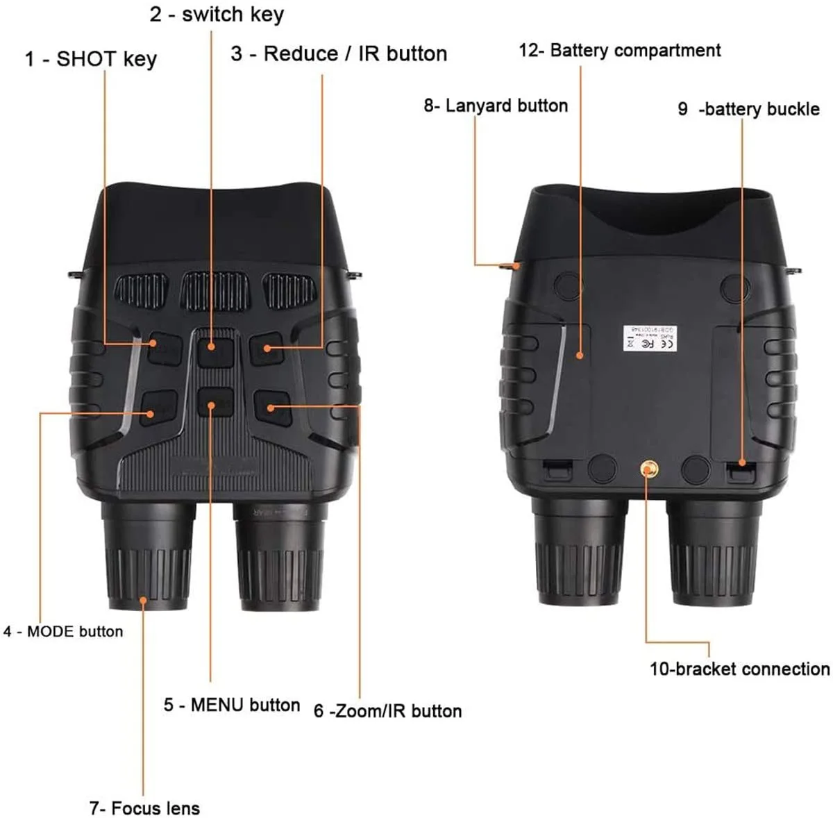 
Low Light Long Range Infrared Thermal Zooming 20x50 12x42 Night Vision Military Binocular Telescope For Hunting/ 