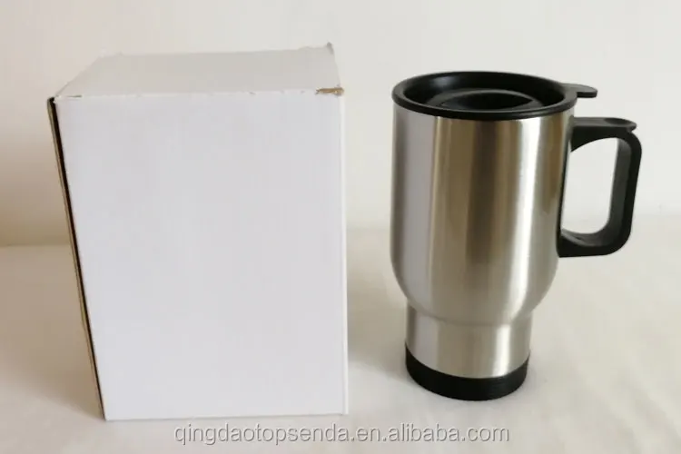 450ml stainless steel white auto car mug double wall sublimation travel cup wholesale