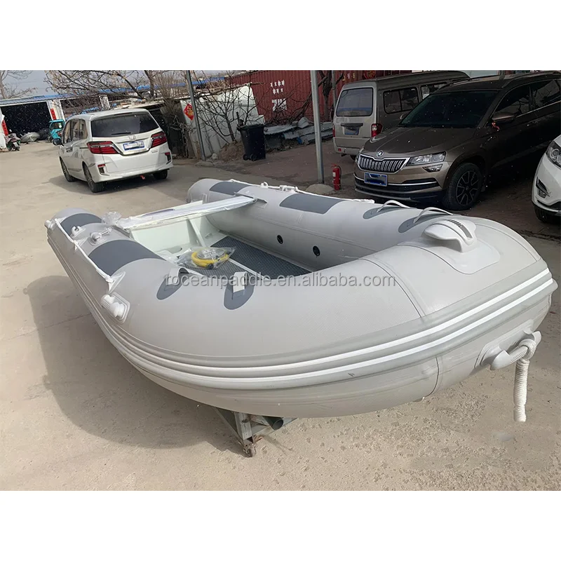 China Ocean Rigid Double Deep V Aluminum Hull Inflatable Boat RIB390 Orca Hypalon or PVC Rowing Patrol Boat For Sale