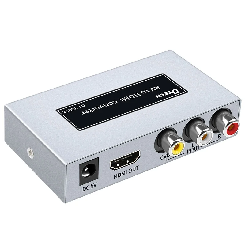 Лучшая цена 1080p металлический корпус RCA AV в HDMI аудио и видео сигнал стабилизация конвертер