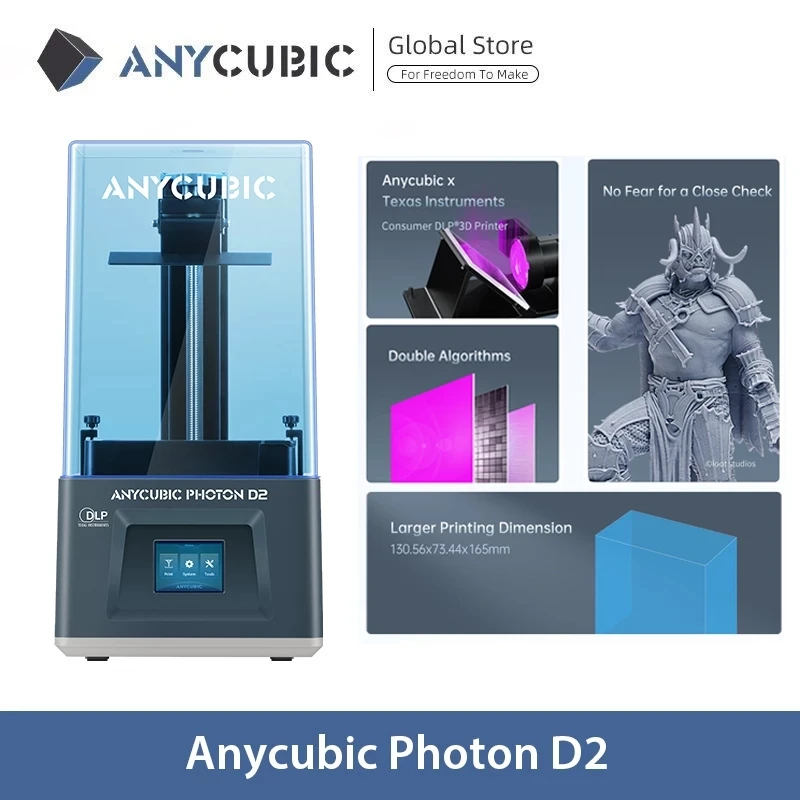 ANYCUBIC 2022 Photon D2 профессиональная Точная 3d печать полимер Dlp принтер для стоматологических ювелирных изделий