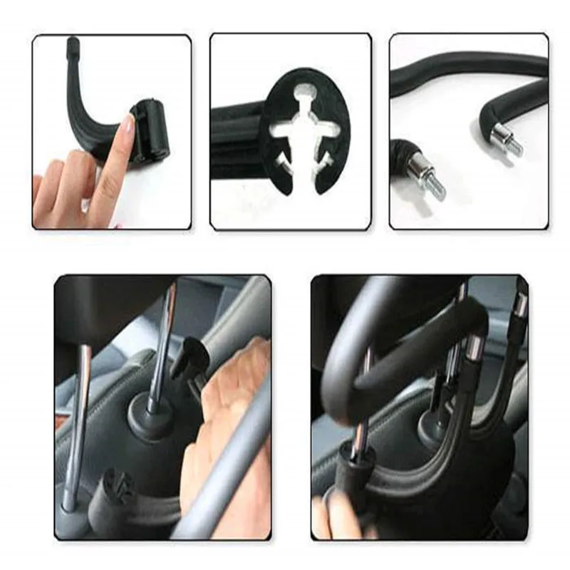 Black Car Clothes Holder Soft Car Coat Hangers Back Seat Headrest Coat Clothes Hanger Jackets Suits Holder Rack Car Supplies