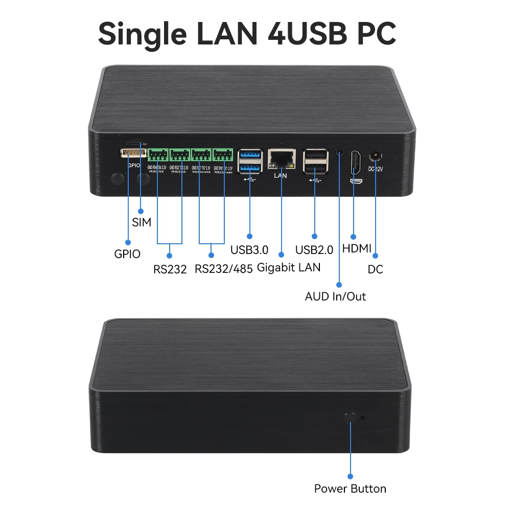 ARM Mini PC RK3568 2G DDR4 16G eMMC Dual RJ45 LAN 4 RS232 RS485 COM GPIO Industrial Android Fanless Embedded Computer