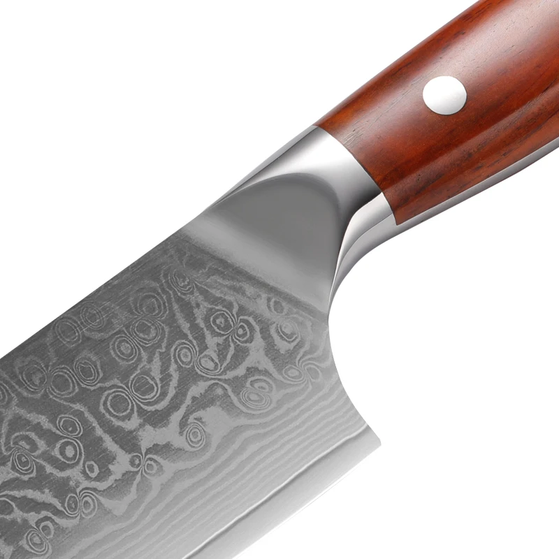 Professional 8 inch High Quality vg10 67 Layers Damascus Chef Knife Yellow Sandalwood Handle Damascus Chef Knife
