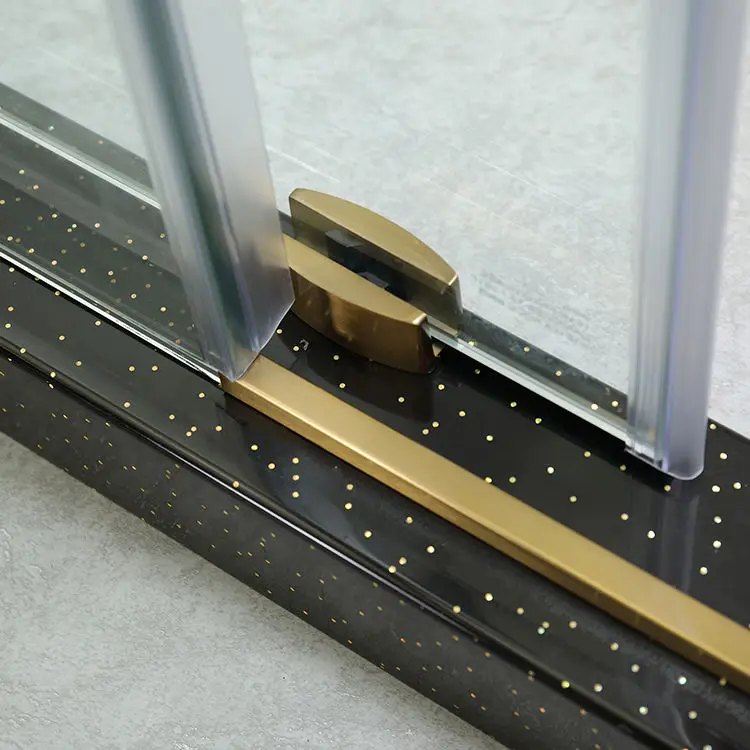 Bathroom Sliding Simple Glass Door Shower Cubicle Room Modern Gold Shower Doors