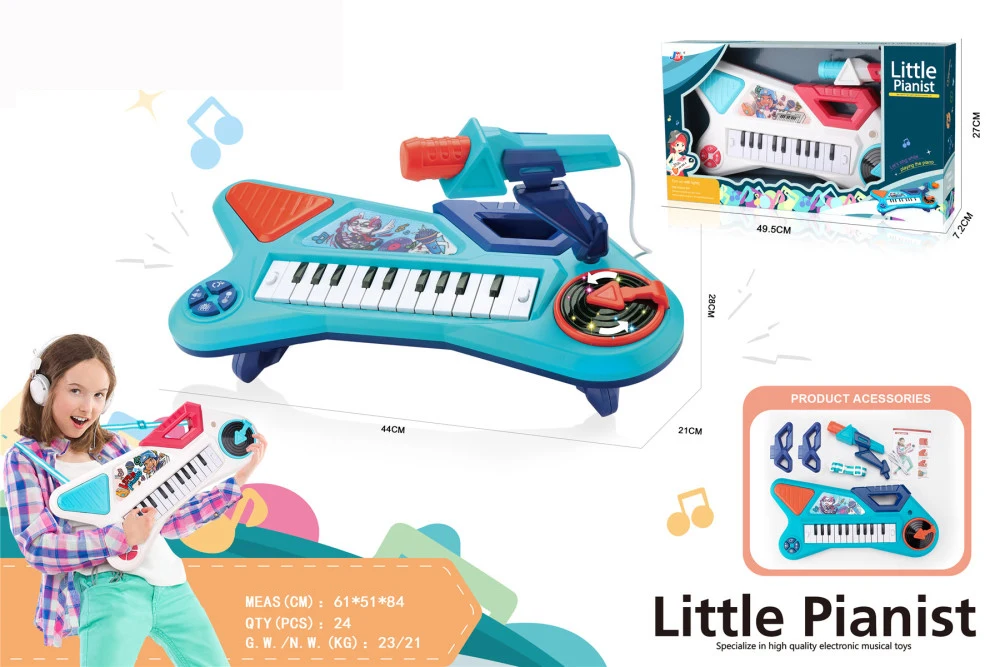 Multifunction Hand Drum Little Pianist Portable Piano Guitar Dj Musical Instruments Toys for Kid with Microphone