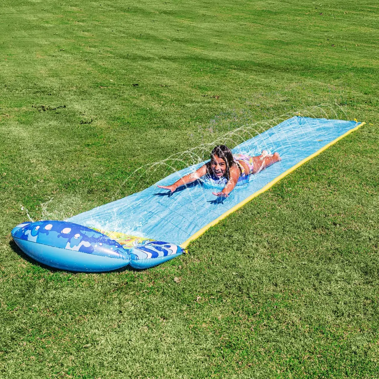 Yard funny water toys Inflatable Water Slip and Slide pad with sprinkler in large size