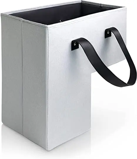 Collapsible Woven Nylon Strap Rope Fiber Sheet Laundry Stair Step Storage Tape Box Fabric Polypropylene Grey Stair Step Basket