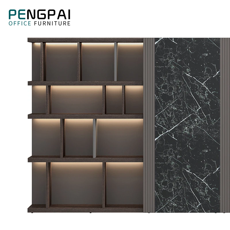 New Design Contemporary Melamine Modular High Capacity Elegant Office Set Desk and Cabinet