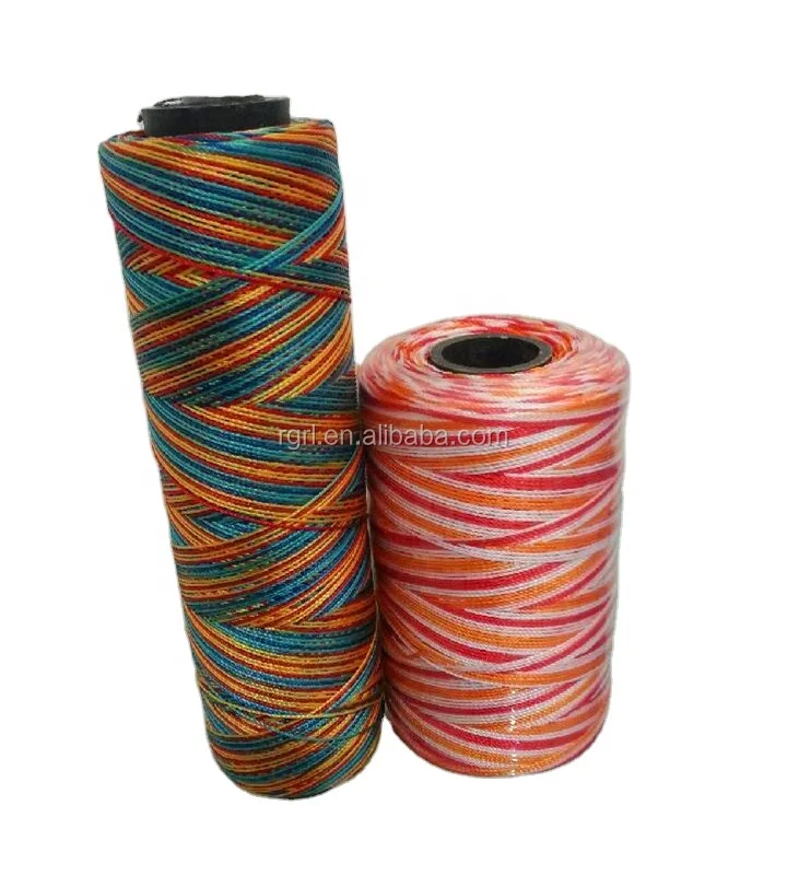 High tenacity thread for decoration rainbow embroidery thread tex 70, multi color sewing thread