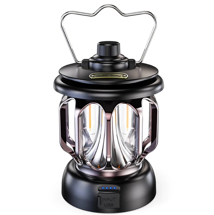 Outdoor Camping Lantern Lamp Adjustable LED Light Retro Horselight Portable Type-C USB Rechargeable Hand Lamp