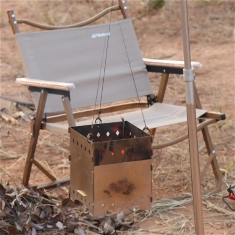 Hanging Furnace Stainless Steel Folding Bonfire Stove Firewood Charcoal Barbecue