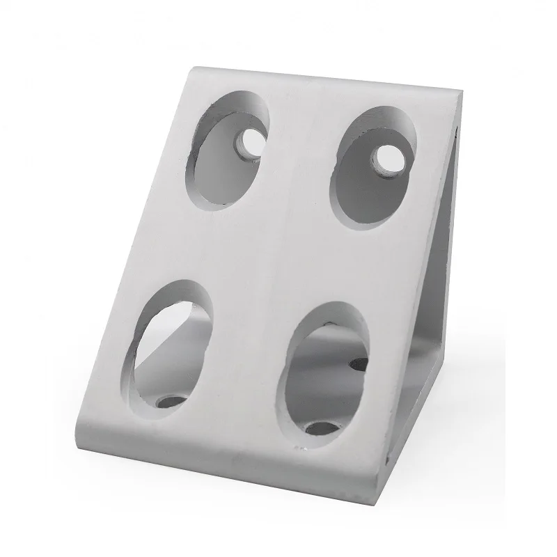 china manufacturer 6395  15 series 8 hole triangle cnc aluminum Corner Bracket for T- slot aluminum profiles 10/15 inches