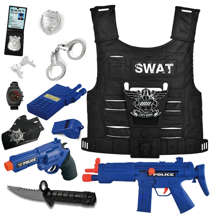 Школьная ролевая игра для детей набор игрушек swat нарядный костюм полицейский