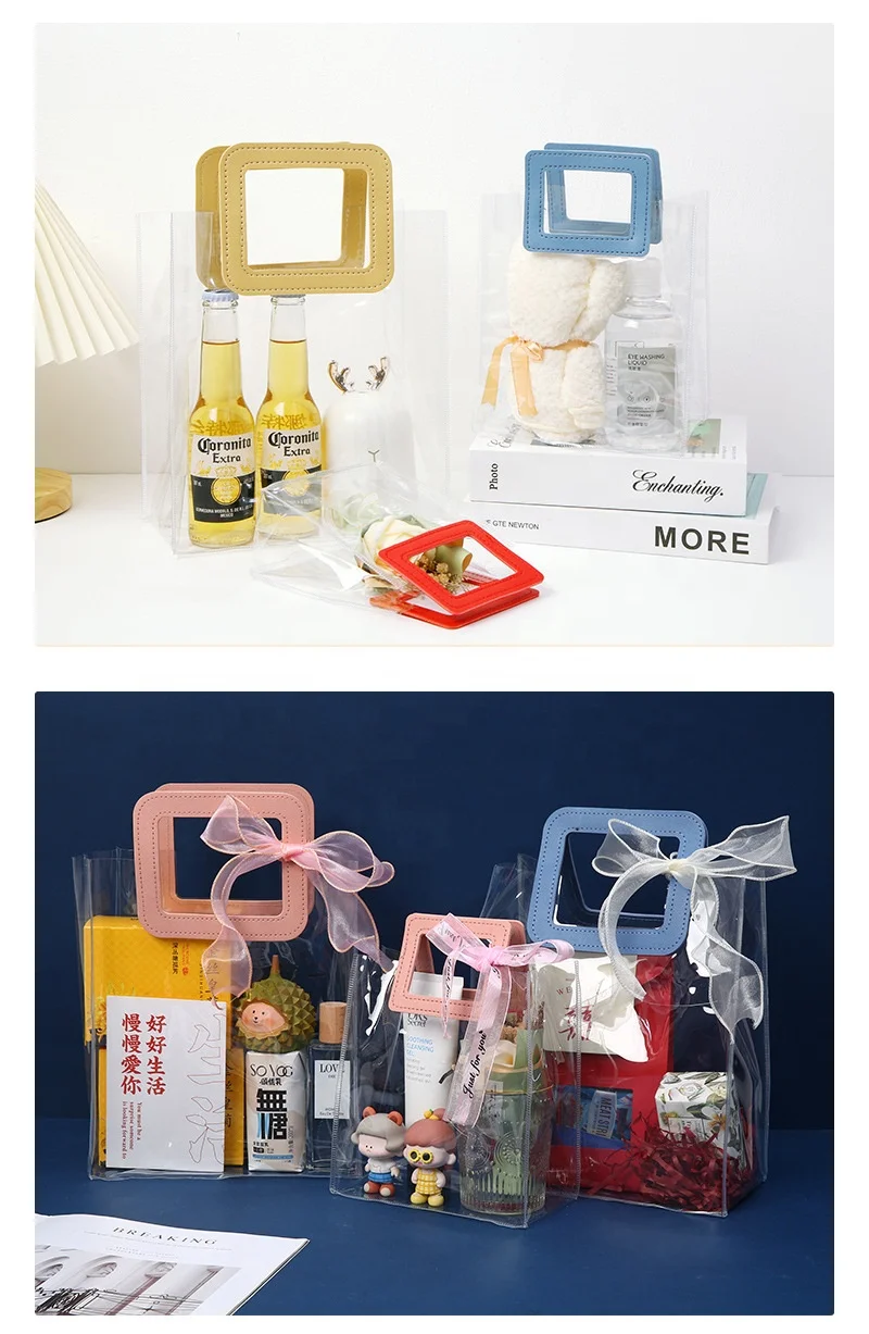 Shoulder Transparent Pvc Clear Duffle Bag Plastic Tote Shopping Bag With Logo Zipper Pvc Beach Hand Bag