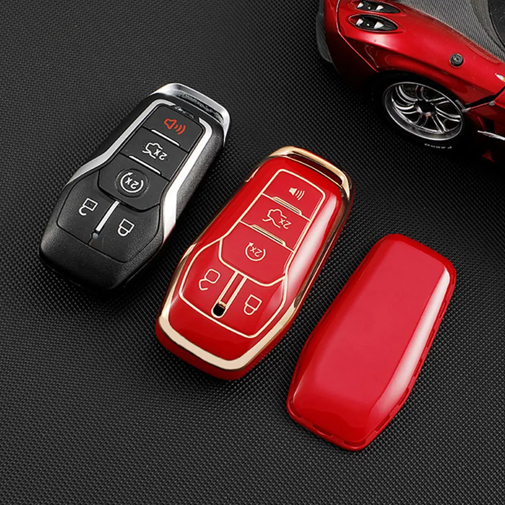 Soft Tpu Car Key Case Fob Cover for Ford Fusion Mondeo Mustang F-150 Explorer Edge 2015 2016 2017 2018 Car Accessories