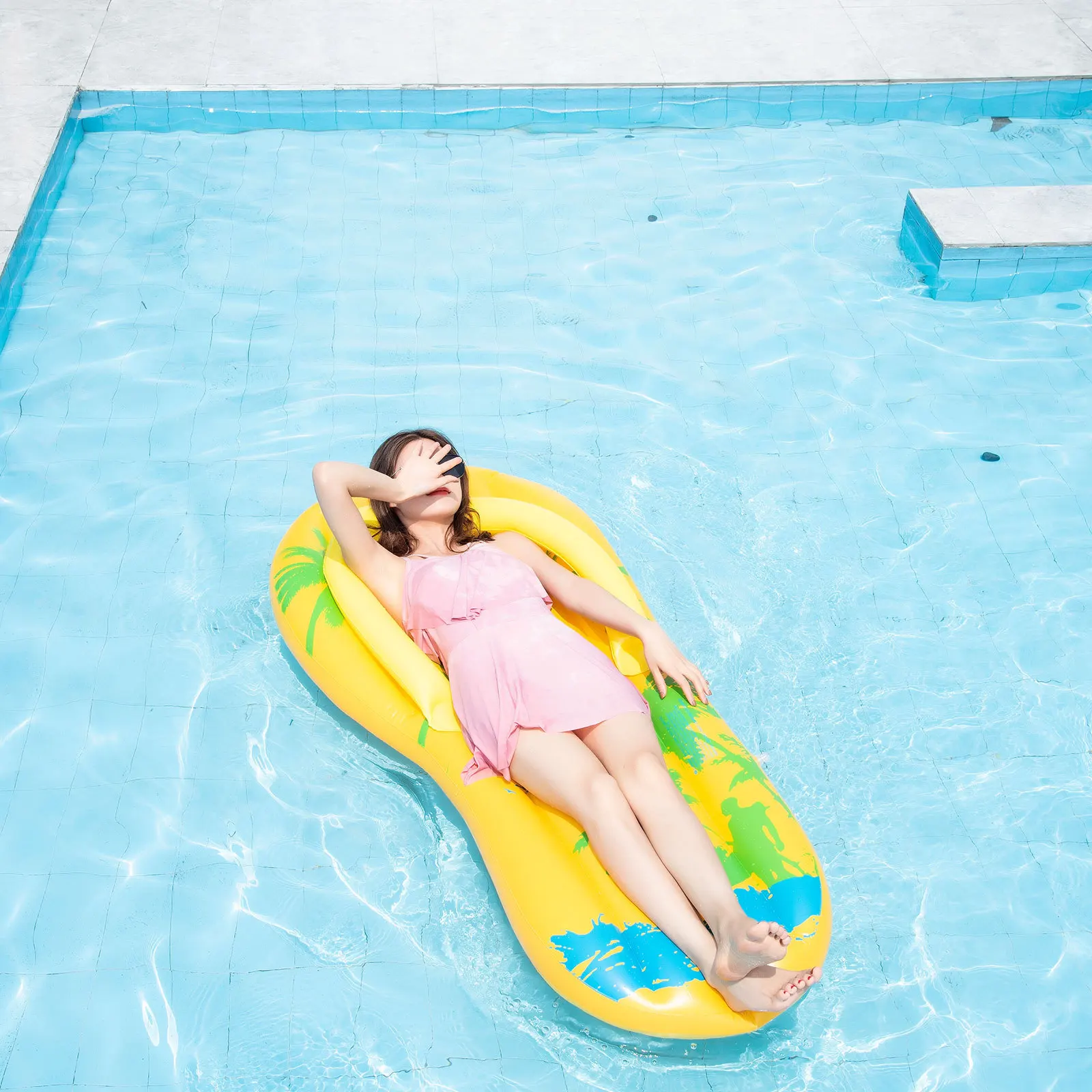 Giant Ride-On Raft Lounge Summer Pool Toys Funny Pool Floatie inflatable slippers float for Kids and Adults