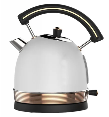 
Factory Price 1.7L elegance electric kettle Family use Big capacity kitchen appliances stainless steel with golden accents 