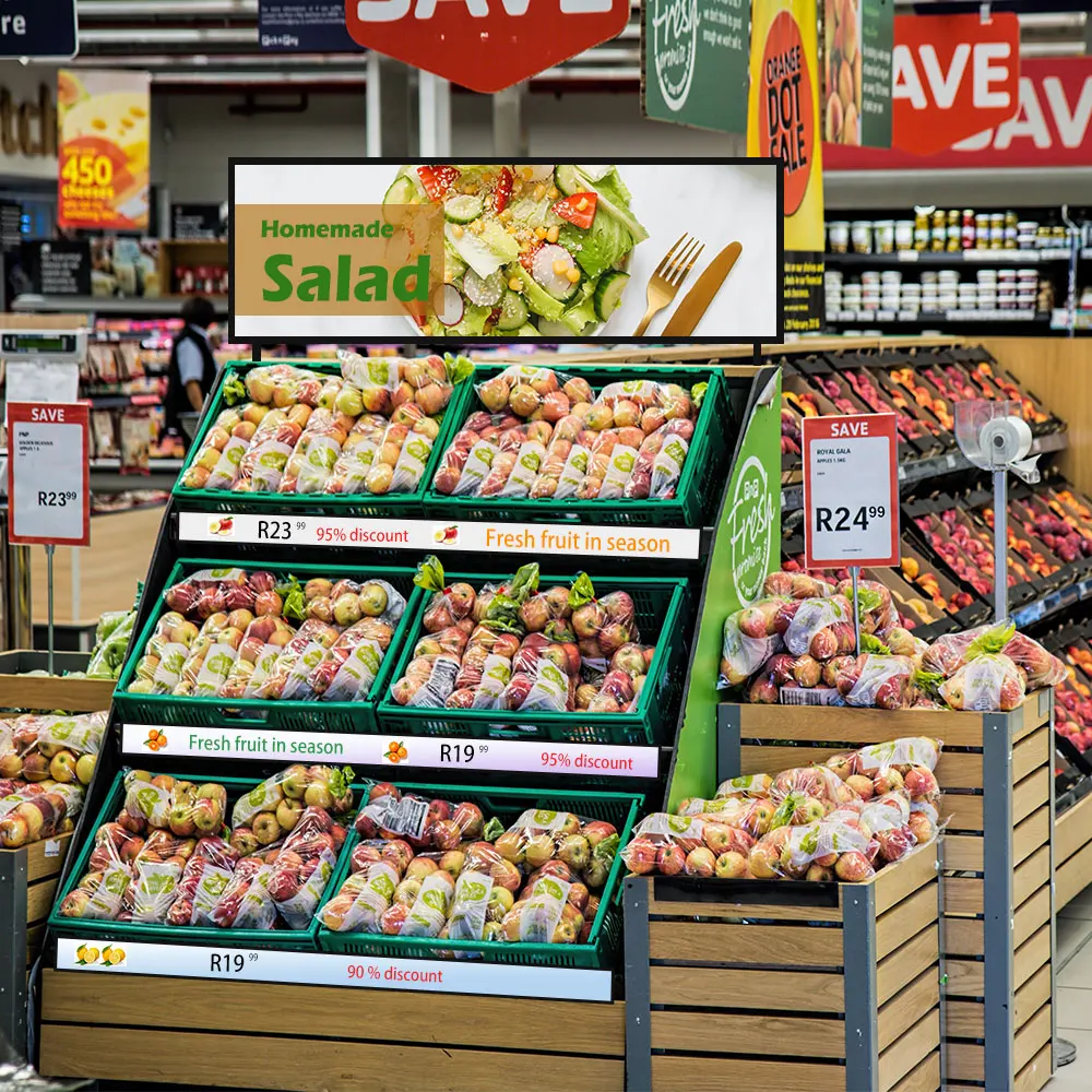 Customize LED shelf edge display P1 P1.5 P1.875 P1.9 led advertising player shelf screen led display for supermarket store