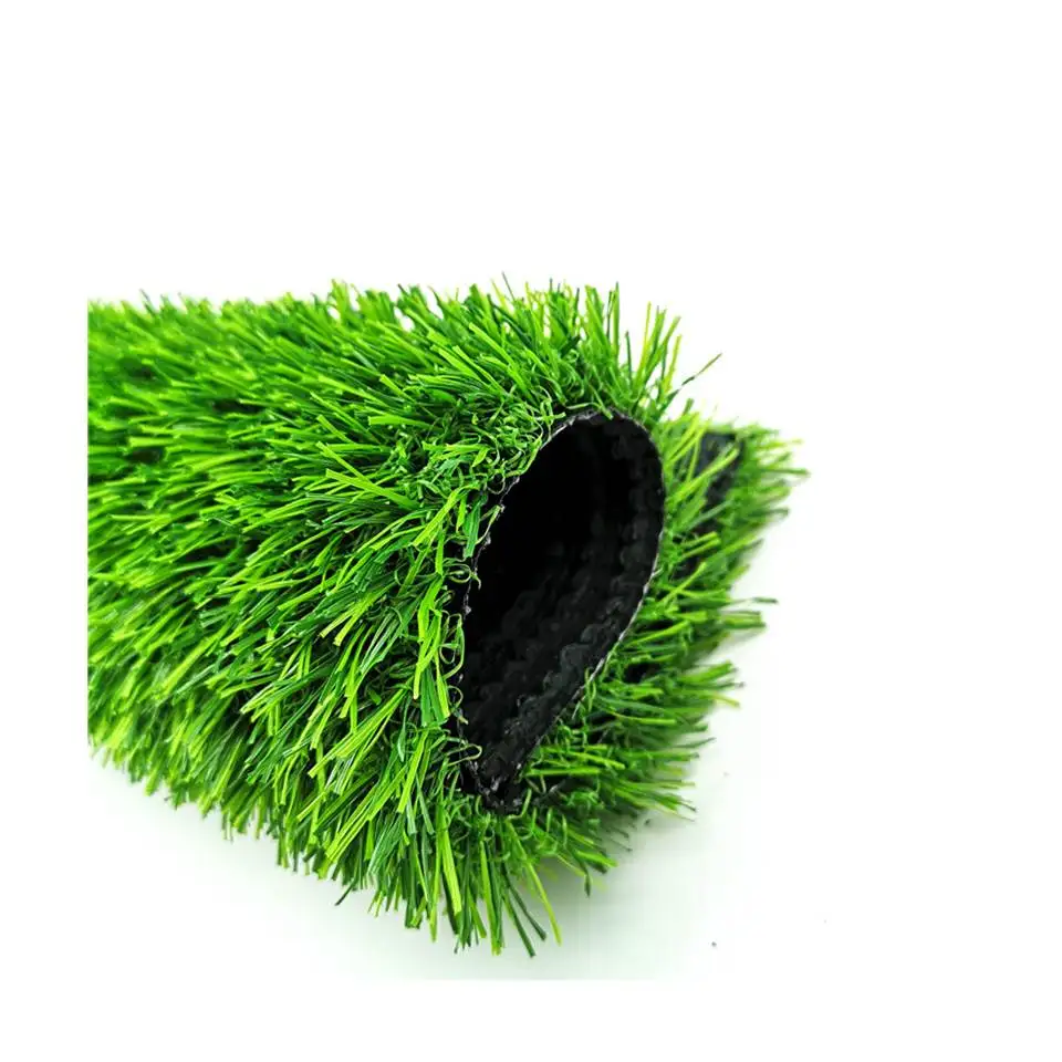 Cheap Outdoor Synthetic Turf 3 Tone 25mm Brush Broom Garden Artificial Grass  For Landscaping