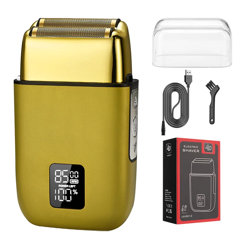 Metal shaver for men Powerful LCD All Metal High Speed Motor Professional Cordless Travel Foil Head Men Electric Shavers razor