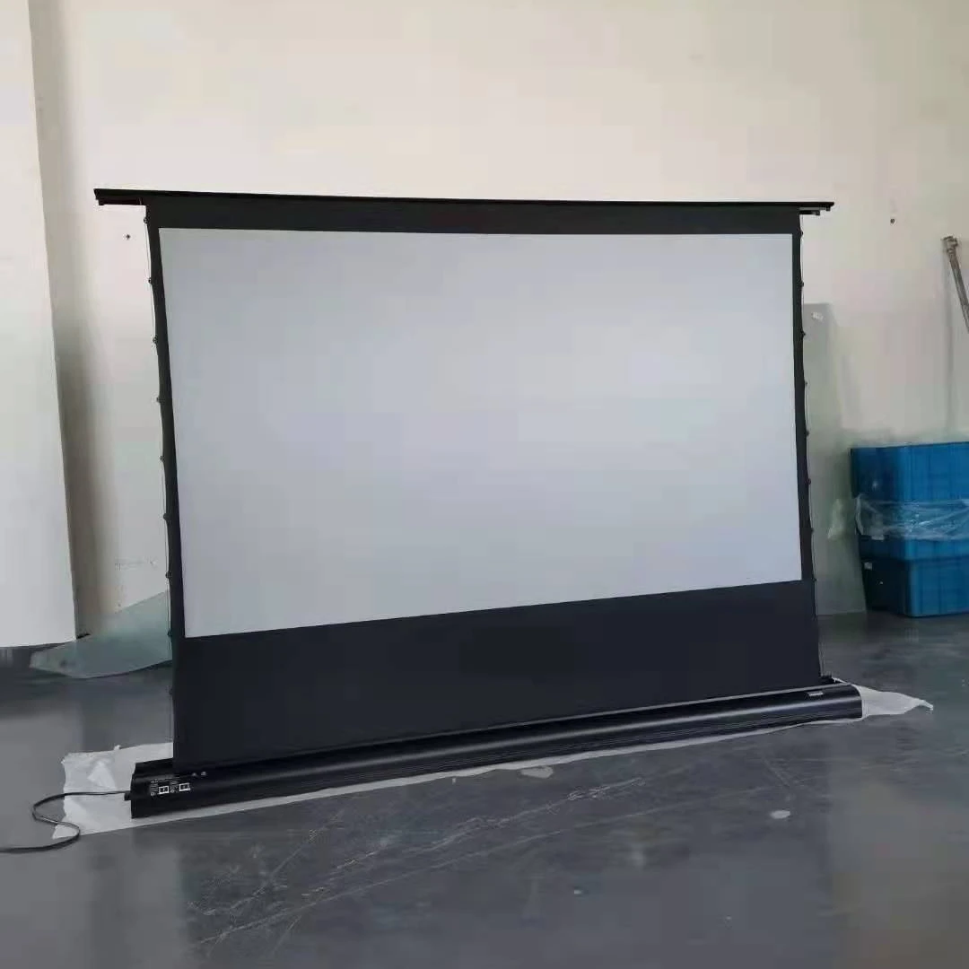 TELON 120 inch Motorized floor up  Projector Screen Integrated Cabinet for 4K/8K UST Laser Projection Screen