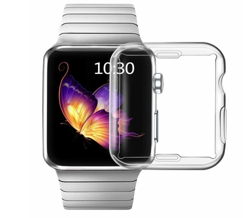 Soft TPU Transparent Case For Apple Watch 38mm 42mm 40mm 44mm 41mm 45mm Clear Protective Case For iWatch Series 6 5 4 3 2 1