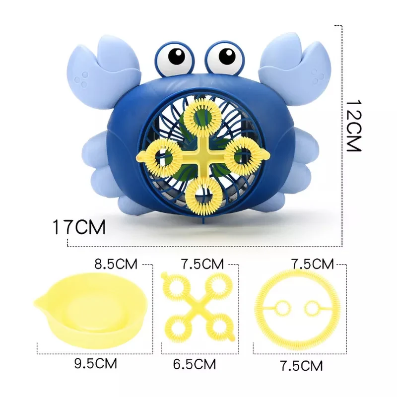 2022 New Hot Summer Outdoor Electric Crab Soap Machine 4 Hole Bubble Toy Fan 2 In 1 Multifunctional For Kid