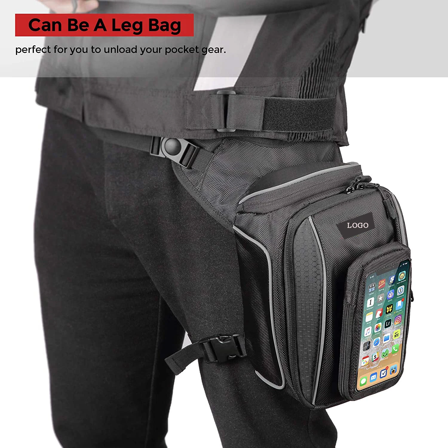 Motorcycle Magnetic Tank Bag Phone Pouch Universal with Metal Tank fit Cell Phone under 6.5 Inch