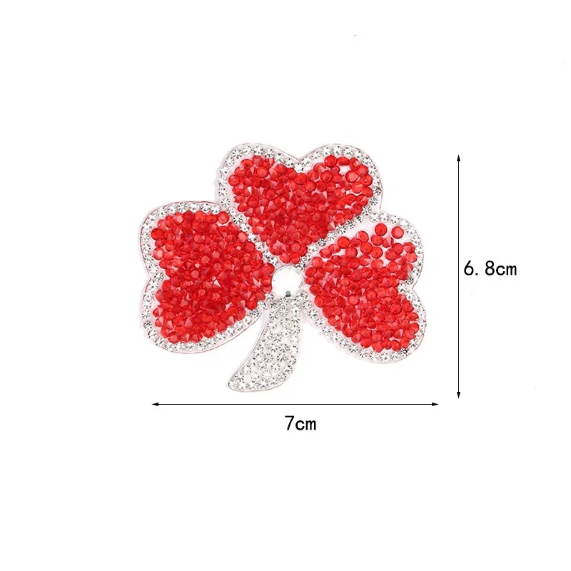 Wholesale Fashion Dress DIY Accessory Iron On Patch Hot Melt Black And Clear Crystal Rhinestone Flower Applique Patch