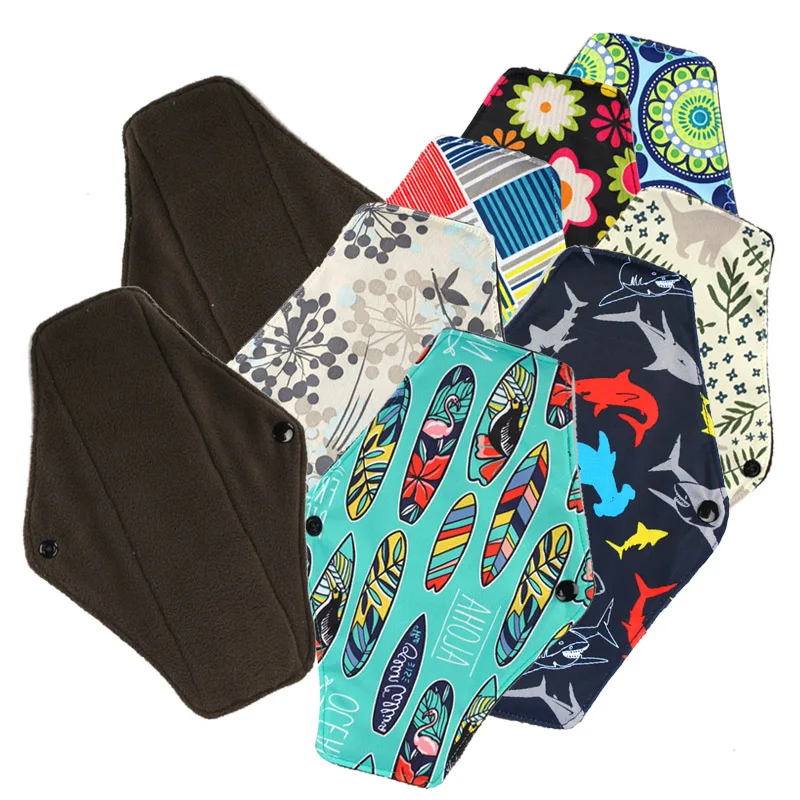 18X25CM Моющиеся Многоразовые женские тканевые гигиенические прокладки биоразлагаемые гигиенические прокладки