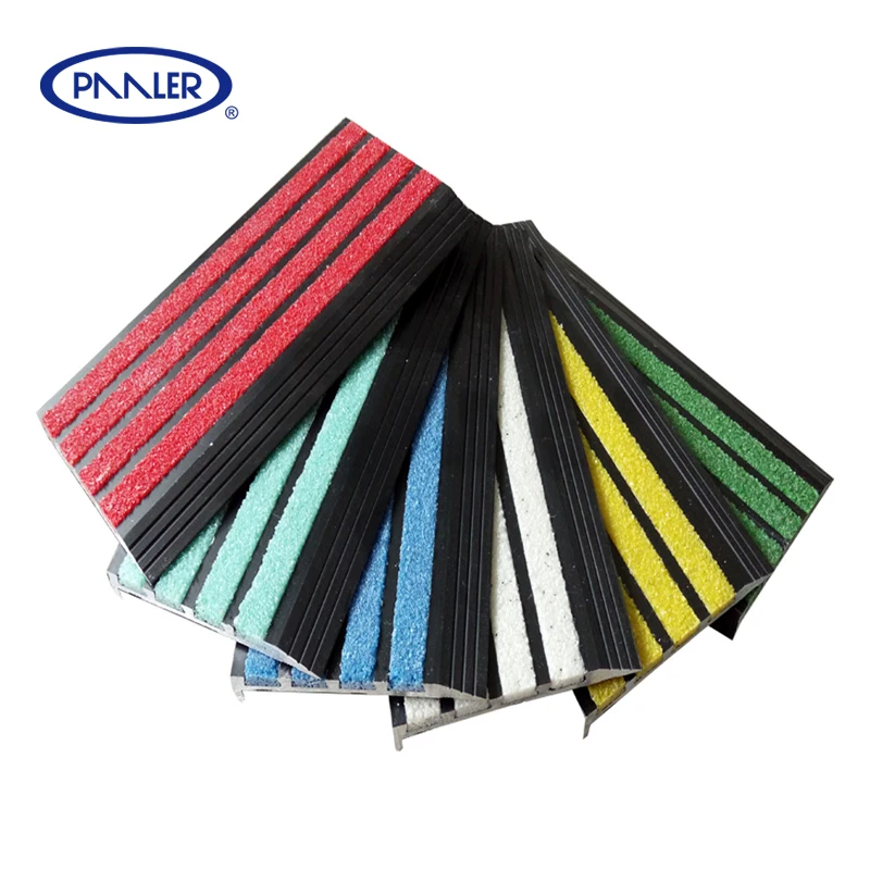 Factory Wholesale Non-Slip Aluminum Stair Parts Emery Carborundum Edging Strip Stair Nose Aluminum Stair Nosing