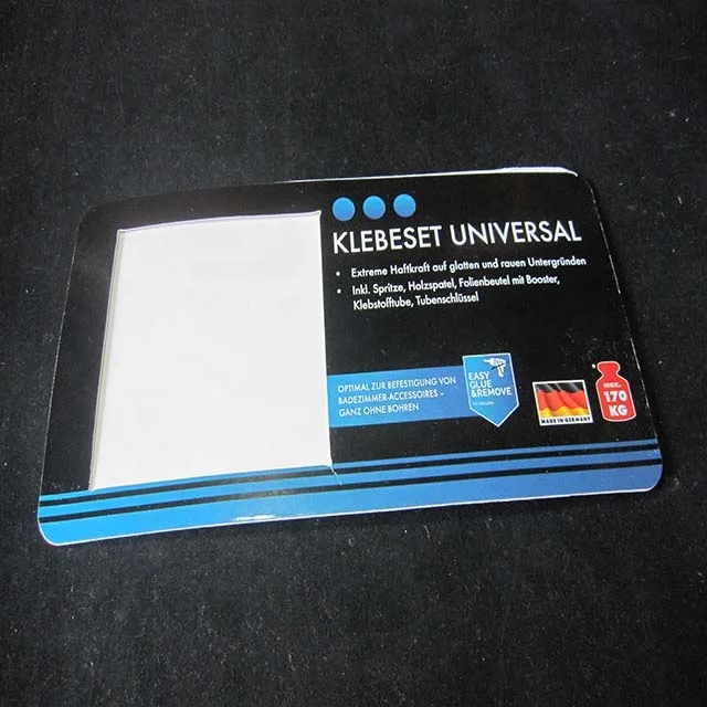 Custom heat seal double blister with  adhesive  paper  card