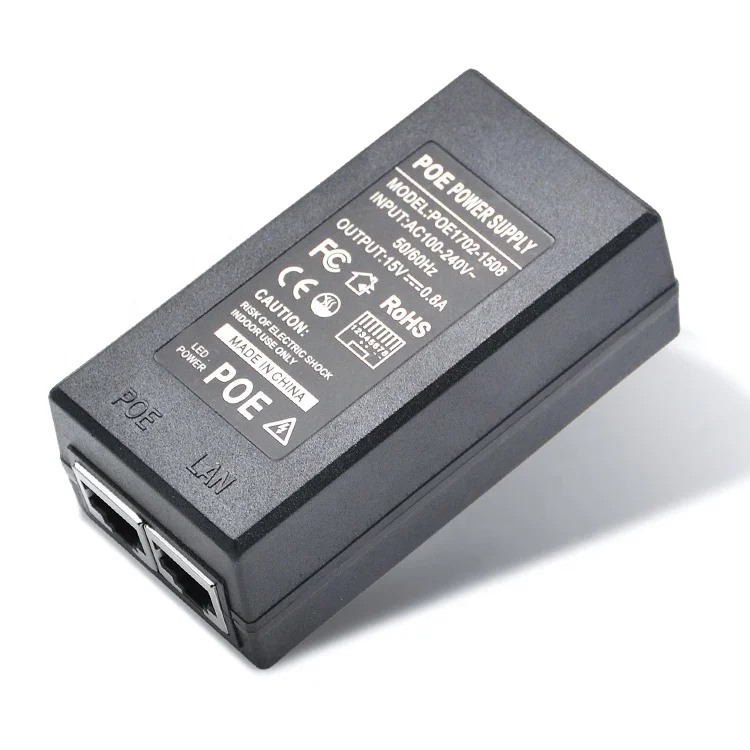 100-240V 50/60Hz Input 48V 05A POE Power Adapter For Switch Ethernet Ap Bridge Communication