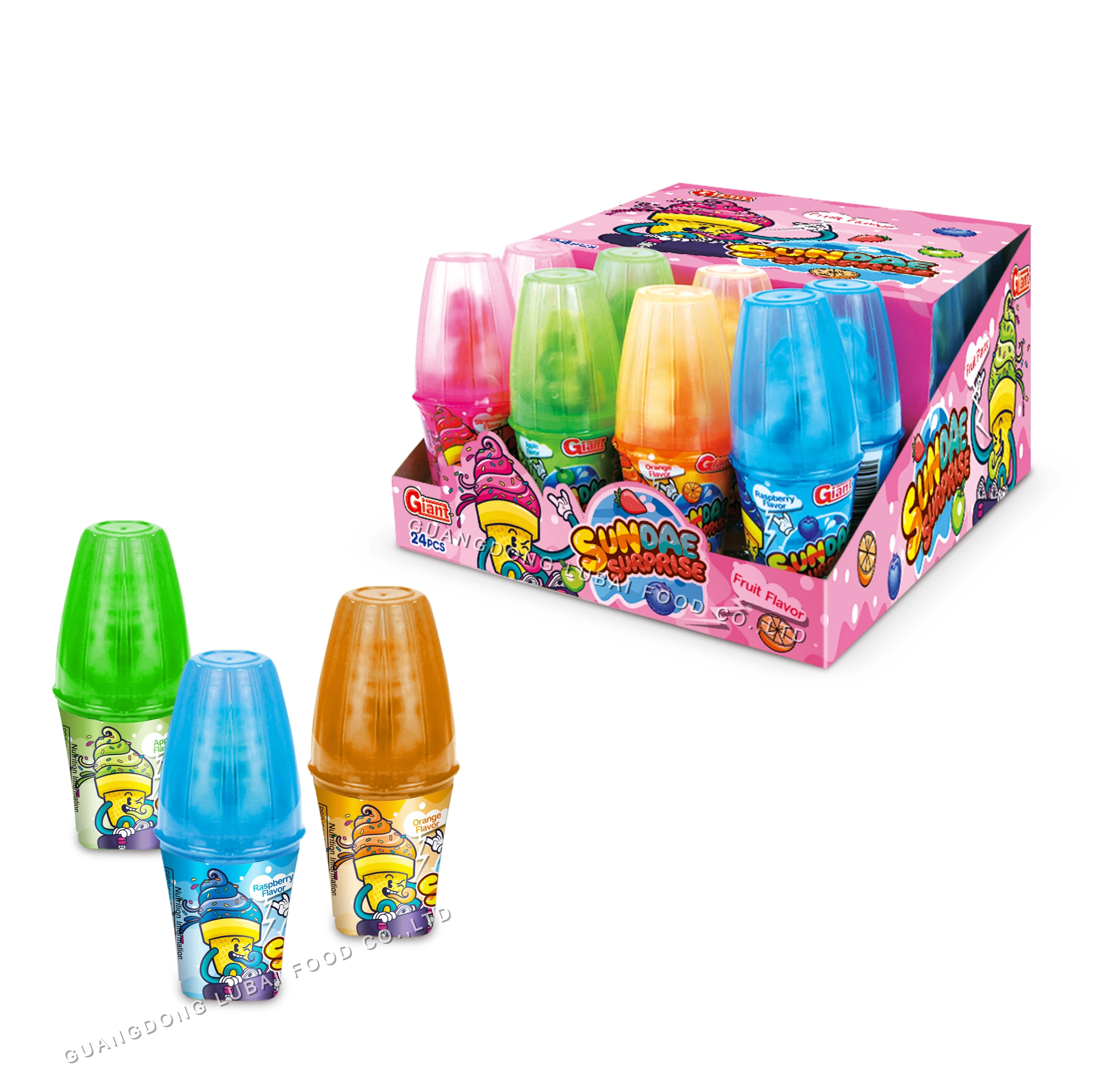 Happy Ice Cream Shape Bottle With Press Candy Inside Ice Cream Tablet Lollipop