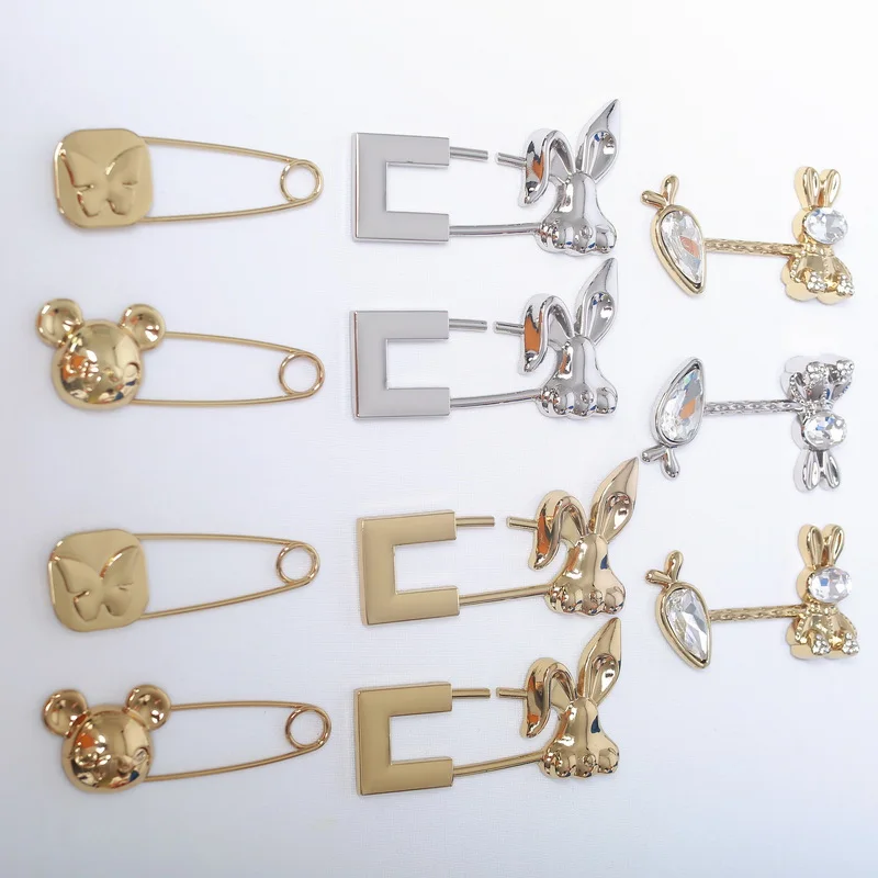 Silver Metal Pearl and Flower Lady Design Shoe Ornament Set for Women and Kids Shoe Buckles Accessories & Hooks