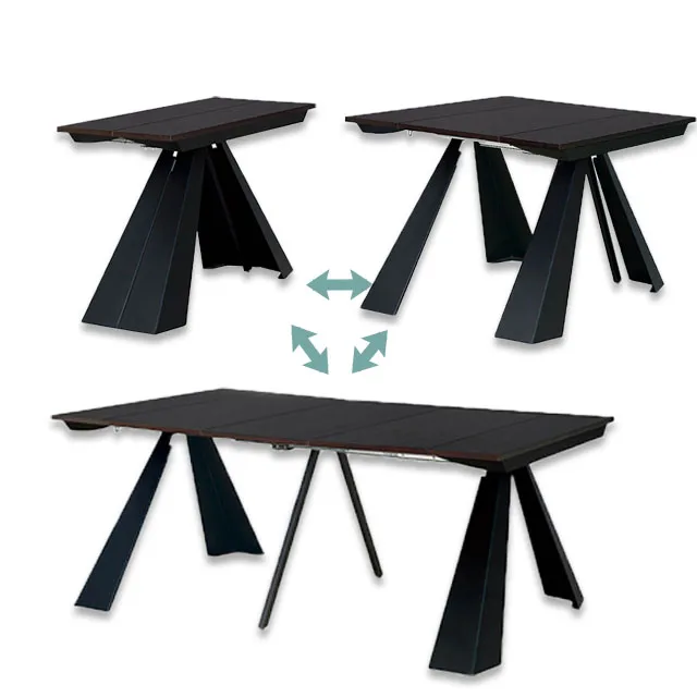 Nordic Classic Vintage Dining Room Furniture Wooden Extendable Dining Long Table For Event