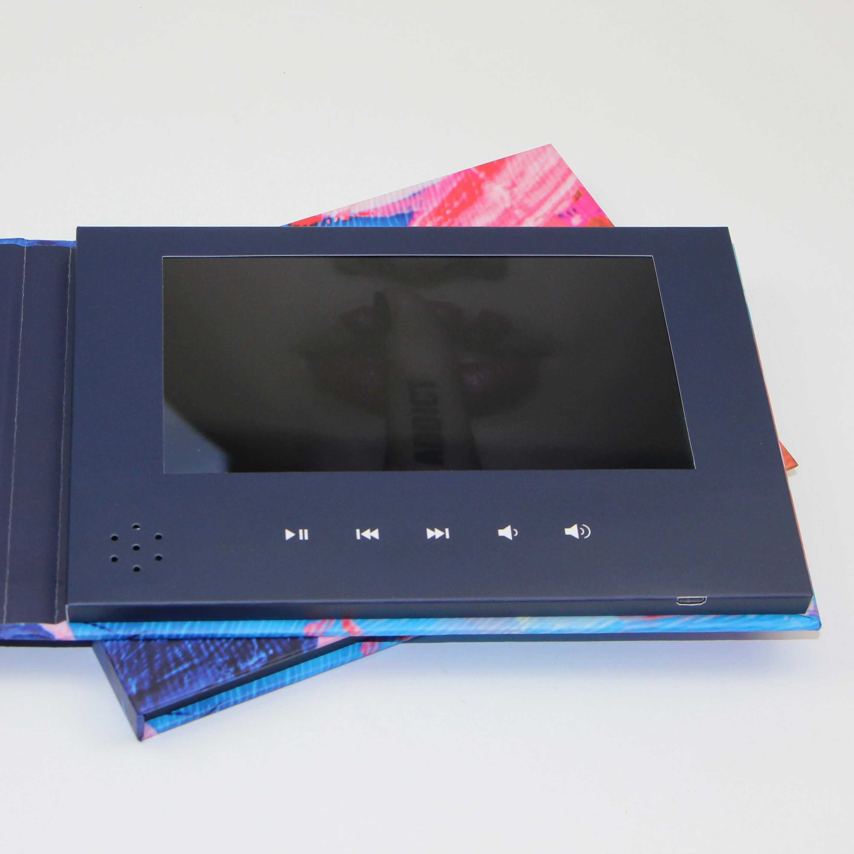 Popular custom greeting Oil painting cards printing lcd gift screen video brochure 7 inch business card music book