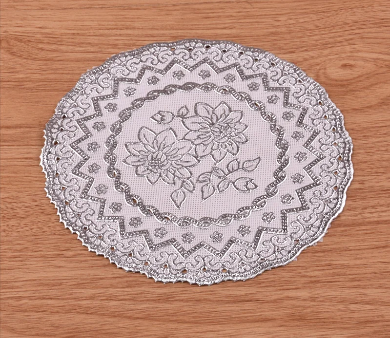 
PVC bronzing lotus coaster ashtray cushion round western placemat 